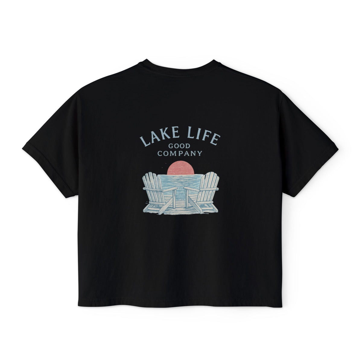"Lake Life Good Company" Front & Back Cropped T-Shirt