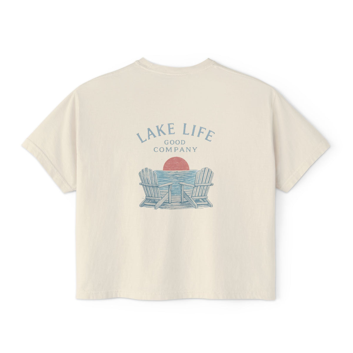 "Lake Life Good Company" Front & Back Cropped T-Shirt