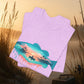 Sunset Fishing Tee — Dripping Fish Sunset Graphic T-Shirt