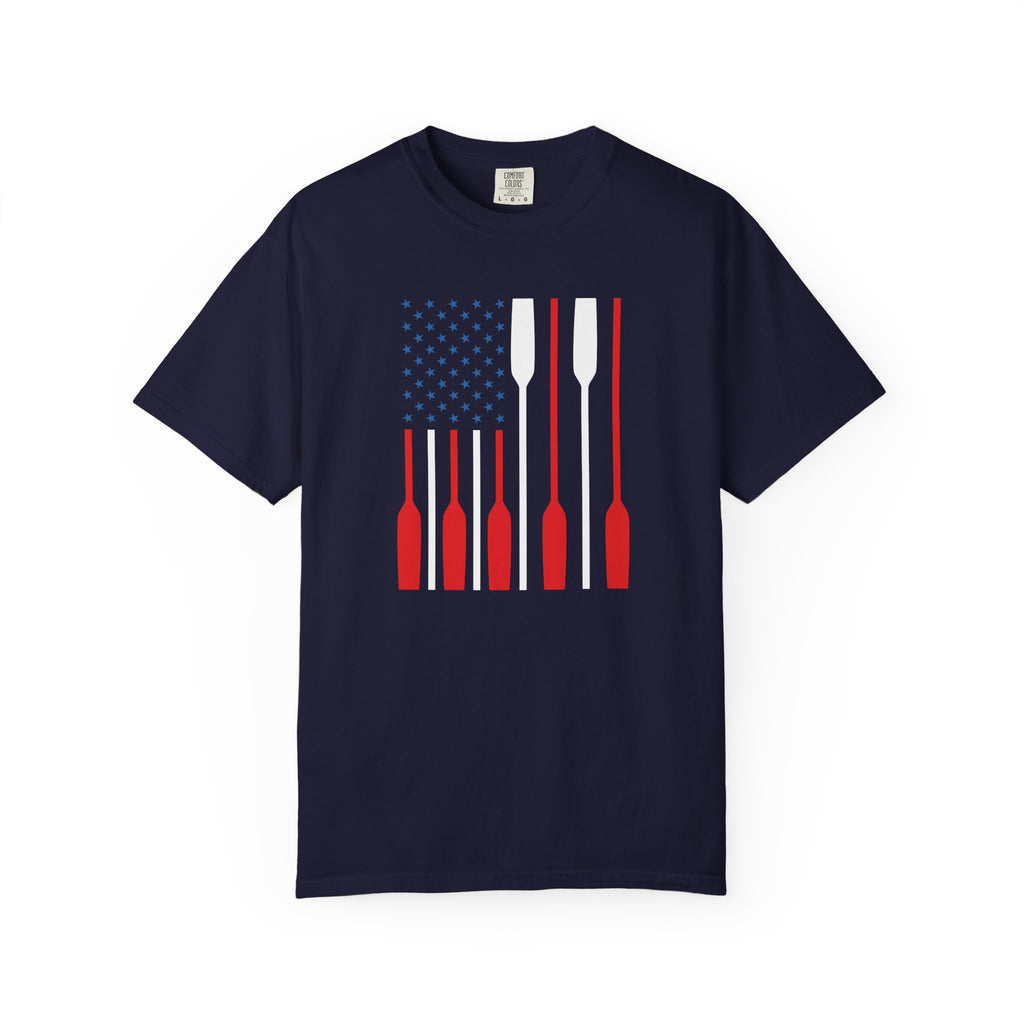 Rowing Oars American Flag T-Shirt