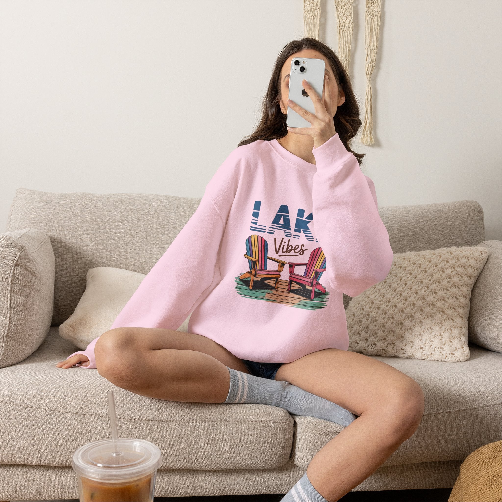 Lake Vibes Adirondack Chairs Crewneck