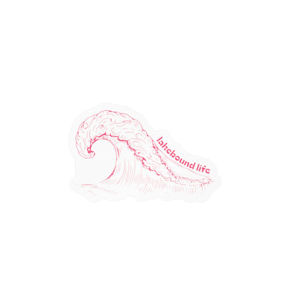 Kiss-Cut Vinyl Decal — Pink Wave "lakebound life" Sticker