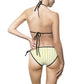 Striped Lemon Yellow Triangle Bikini — Women's Tie-Side Swimwear