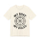 Nautical "My Boat My Rules" Graphic Tee — Captain Wheel Shirt for Boaters