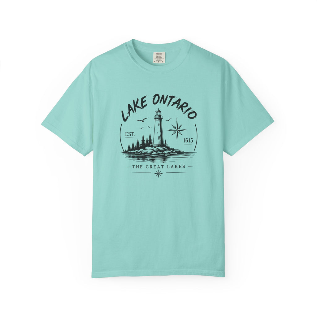 Lake Ontario Lighthouse Tee, Vintage Great Lakes Nautical Print