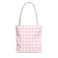 Pastel Pink Gingham Checkered Canvas Everyday Tote