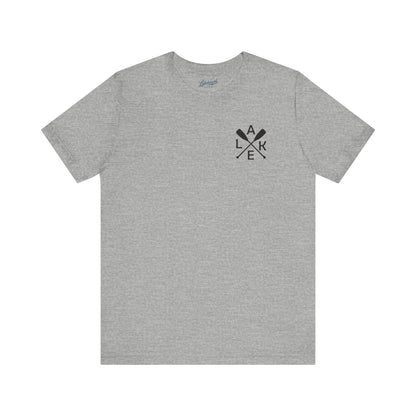 Lake Oar Graphic Tee: LAKE Crossed Oars Chest & Back T-Shirt