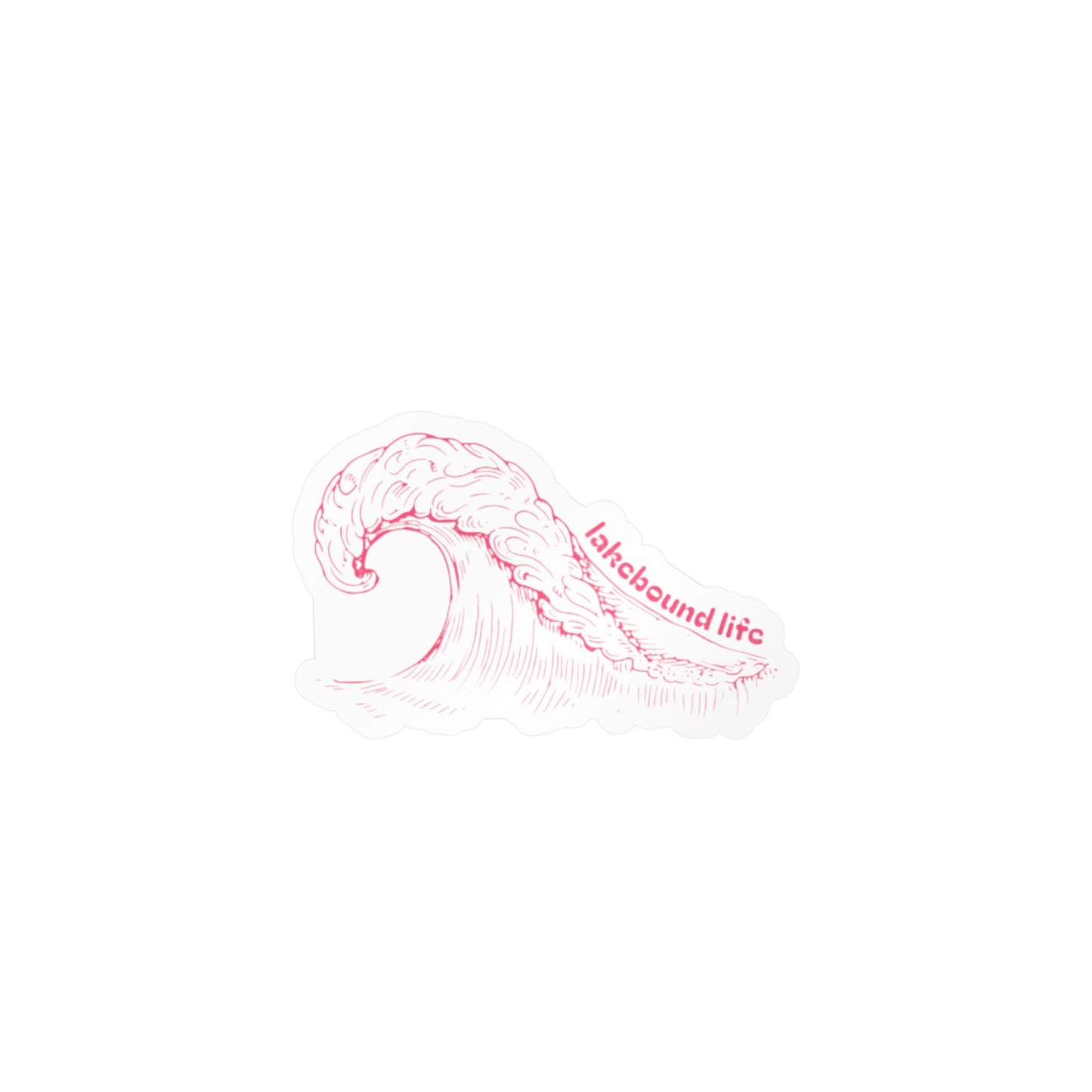 Kiss-Cut Vinyl Decal — Pink Wave "lakebound life" Sticker