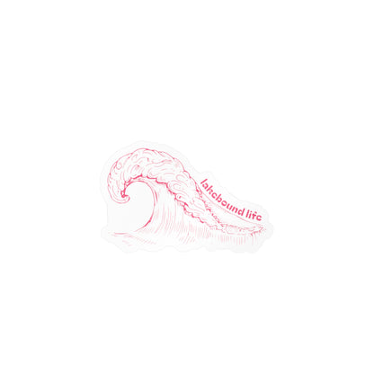 Kiss-Cut Vinyl Decal — Pink Wave "lakebound life" Sticker