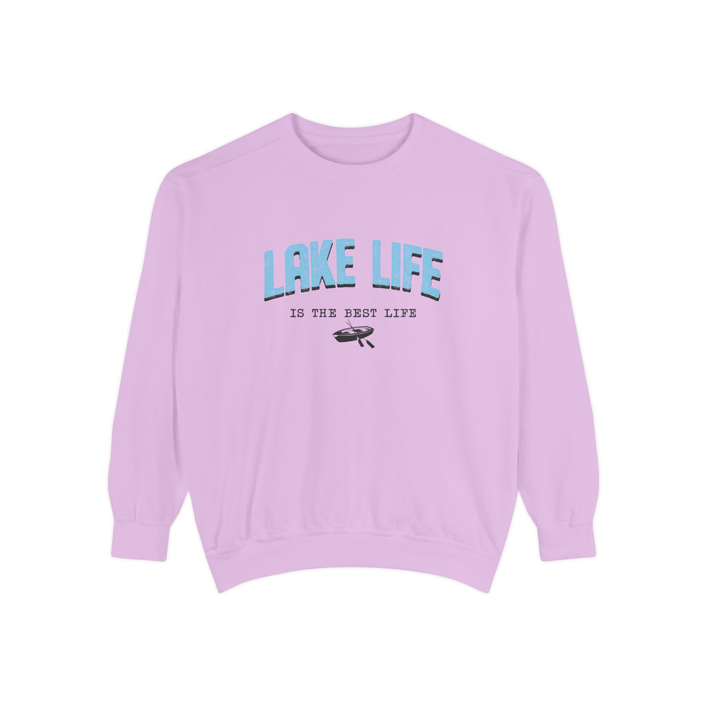 Lake Life Cozy Crewneck with Embroidered Canoe Detail