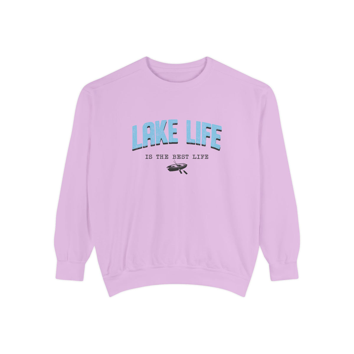 Lake Life Cozy Crewneck with Embroidered Canoe Detail