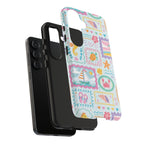 Seaside Patchwork Phone Case with Seahorses & Crabs