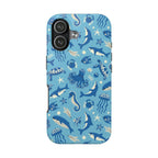 Blue Sea Animal Phone Case with Whales and Octopus