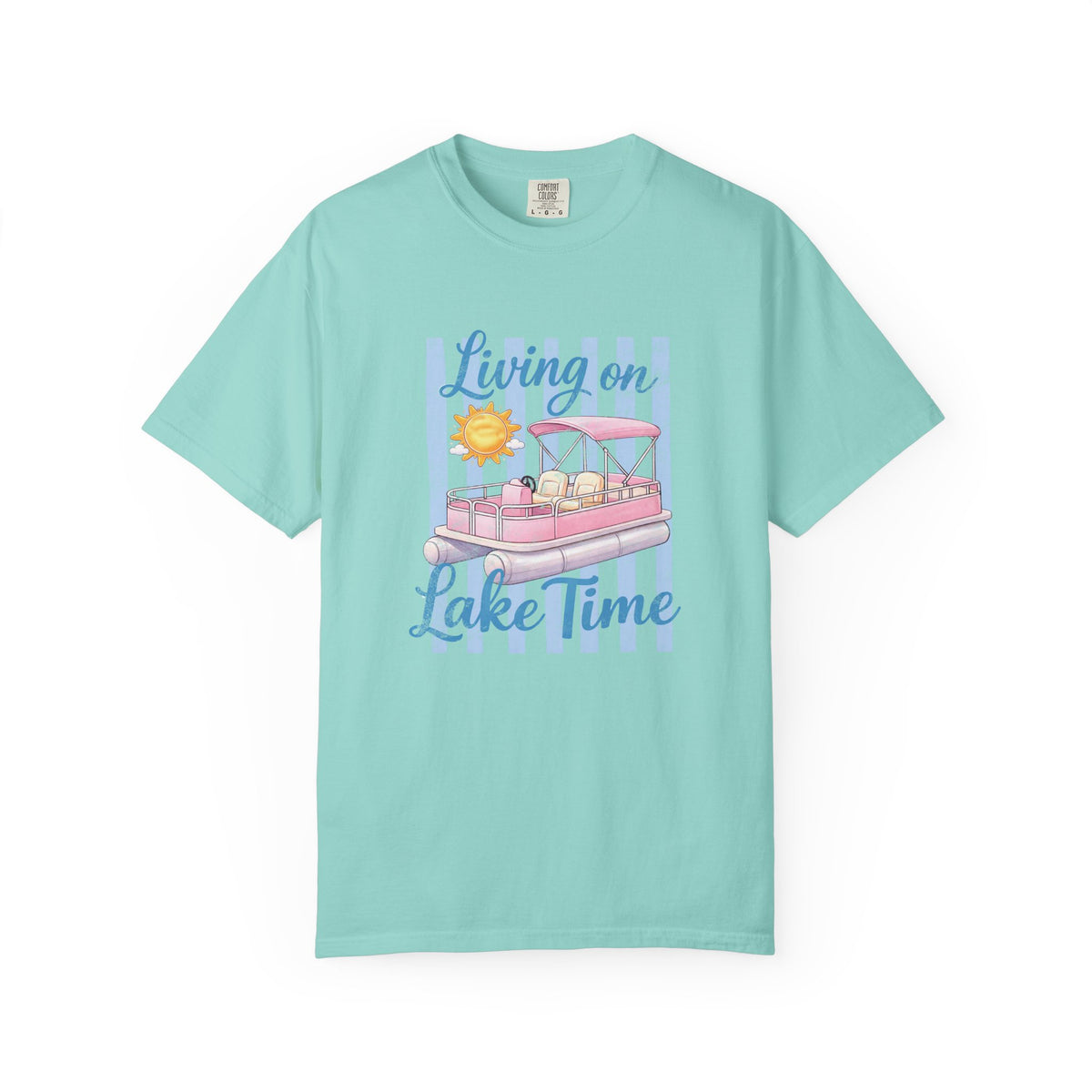 Living on Lake Time" Pontoon T-Shirt