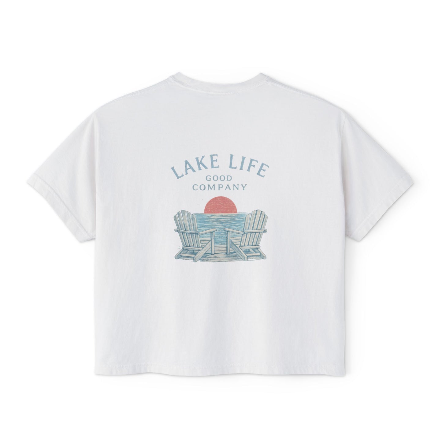 Lake Life Boxy Tee — "Lake Life, Good Company" Graphic