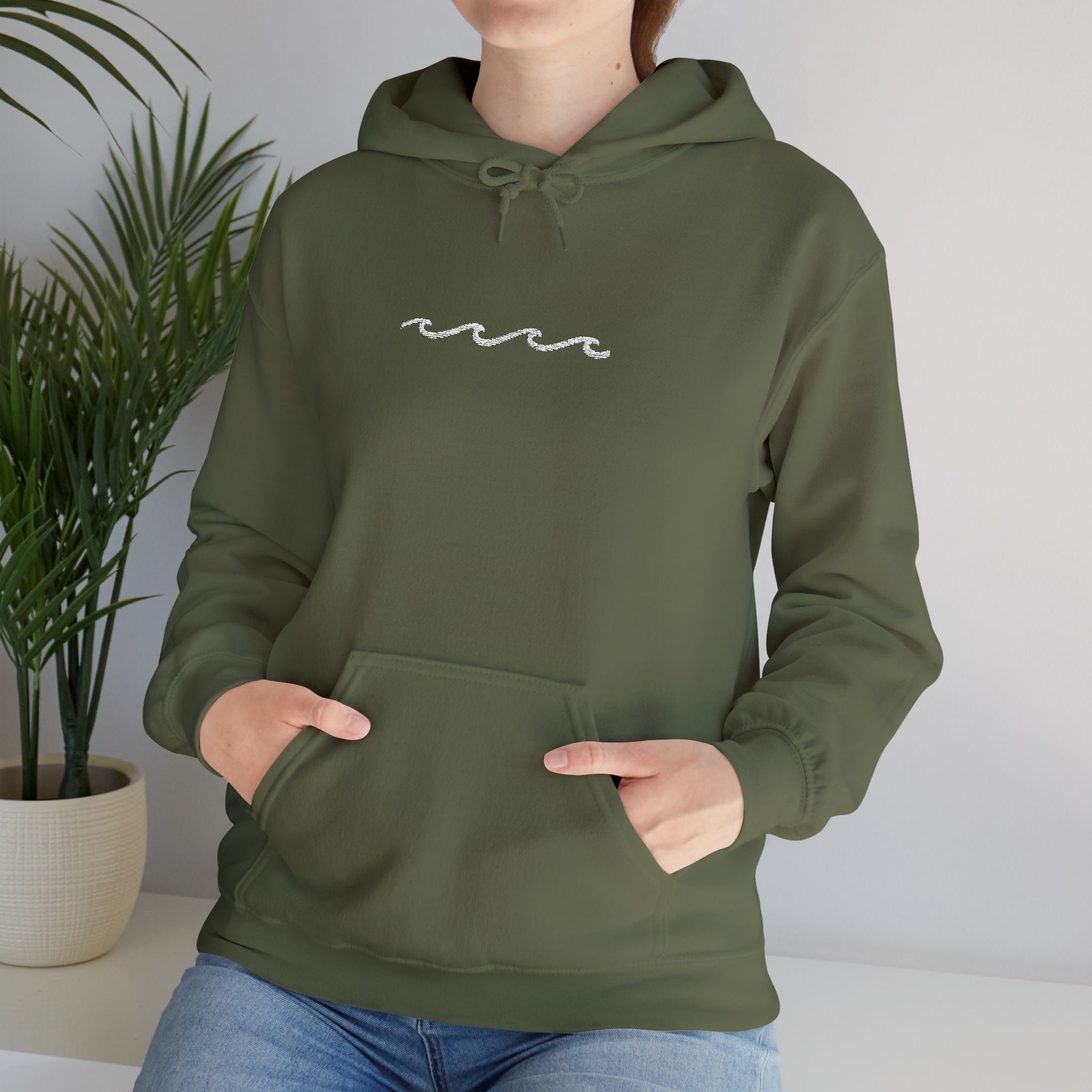 Embroidered Wave Hoodie