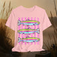 Rainbow Trout Graphic Tee — Colorful Fish Stripes T-Shirt