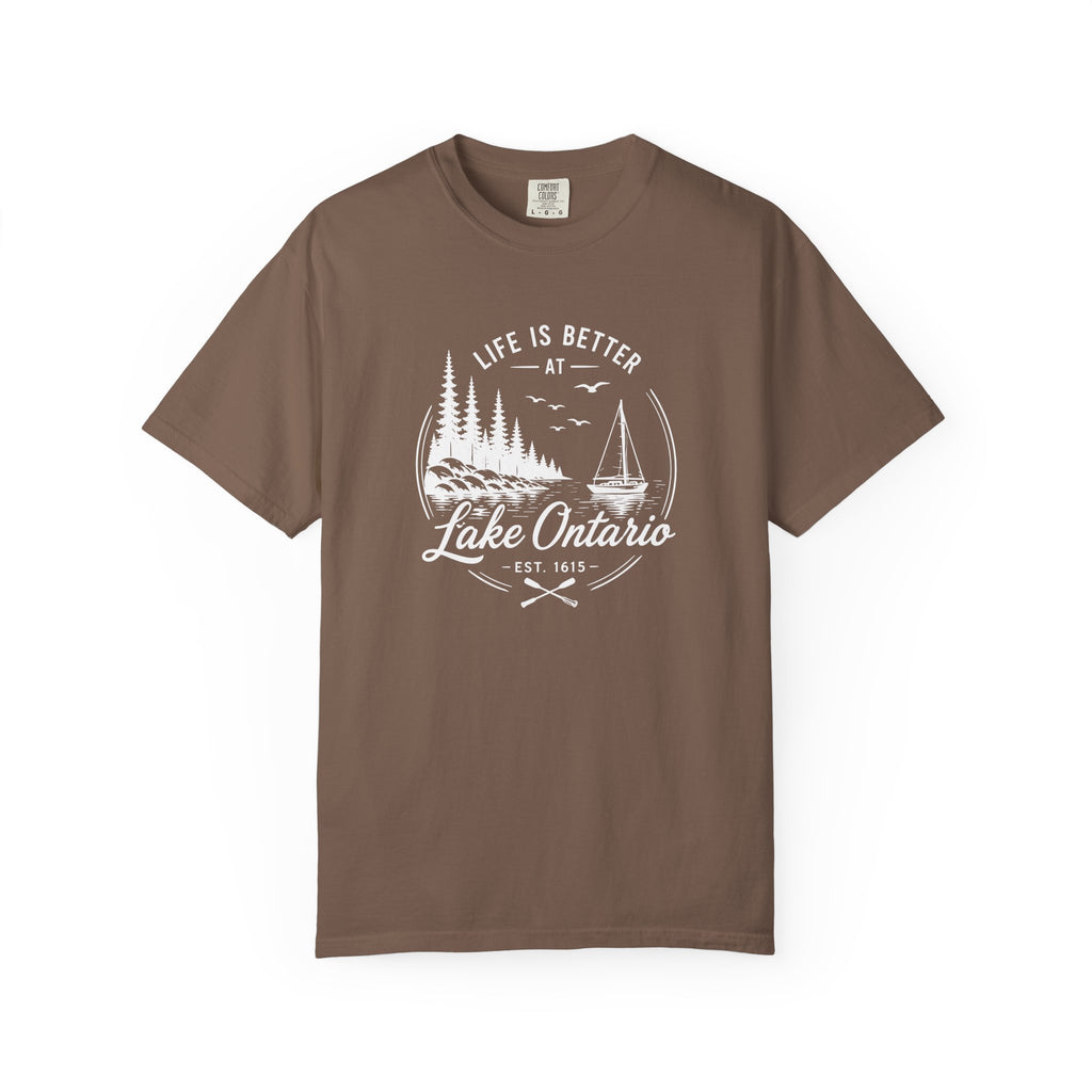 Lake Ontario Tee, Life Is Better at the Lake Sailboat Graphic