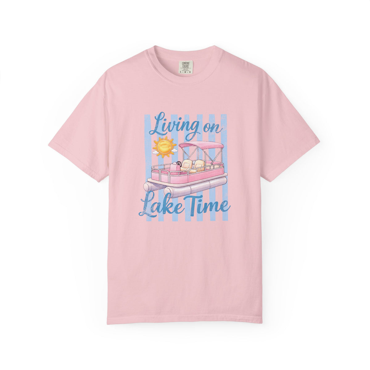 Living on Lake Time" Pontoon T-Shirt