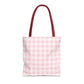 Pastel Pink Gingham Checkered Canvas Everyday Tote