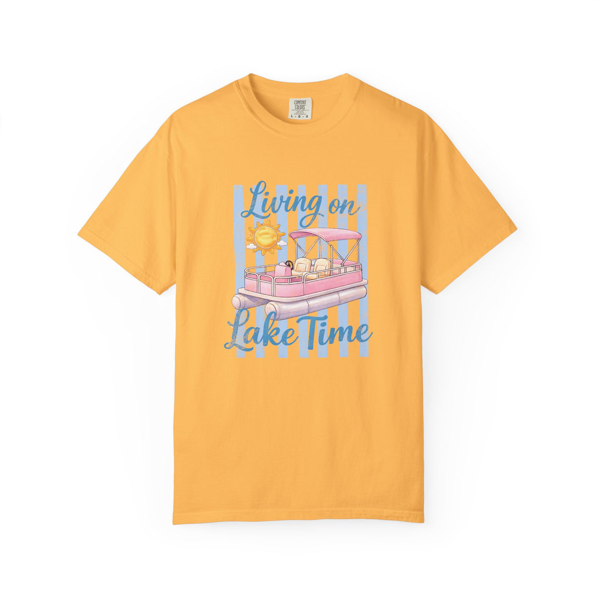 Living on Lake Time" Pontoon T-Shirt
