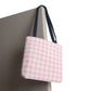 Pastel Pink Gingham Checkered Canvas Everyday Tote