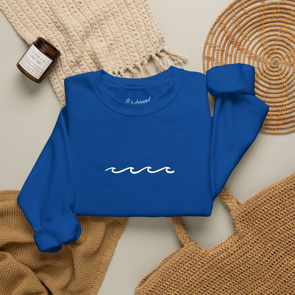 Embroidered Wave Crewneck