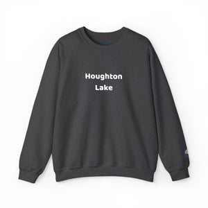 White Crewneck Sweatshirt with Subtle Center Text — Minimalist Casual Pullover