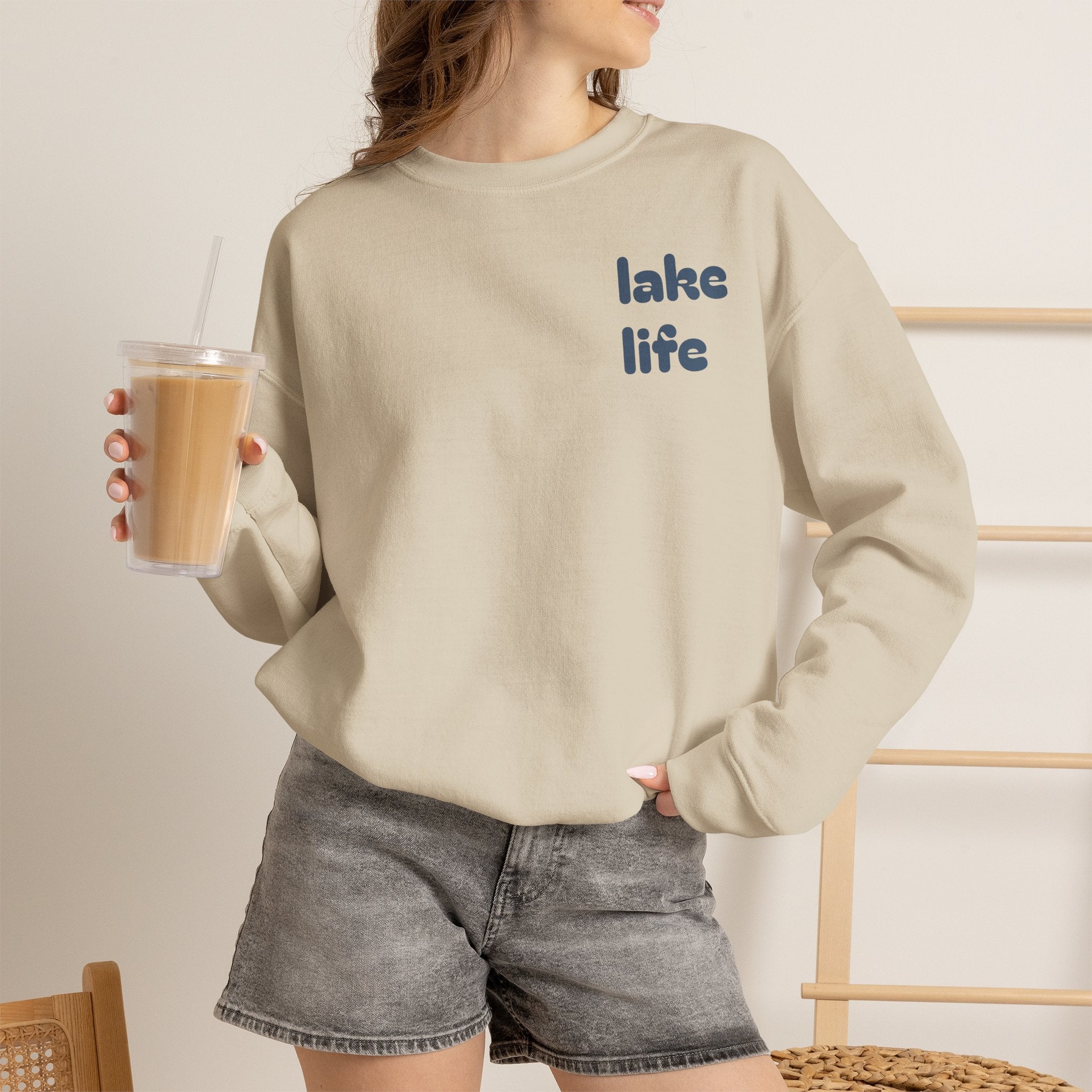 Lakebound Life Wave Front & Back Crewneck