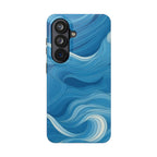 Blue Wave Tough Phone Case: Ocean Abstract Protective Cover
