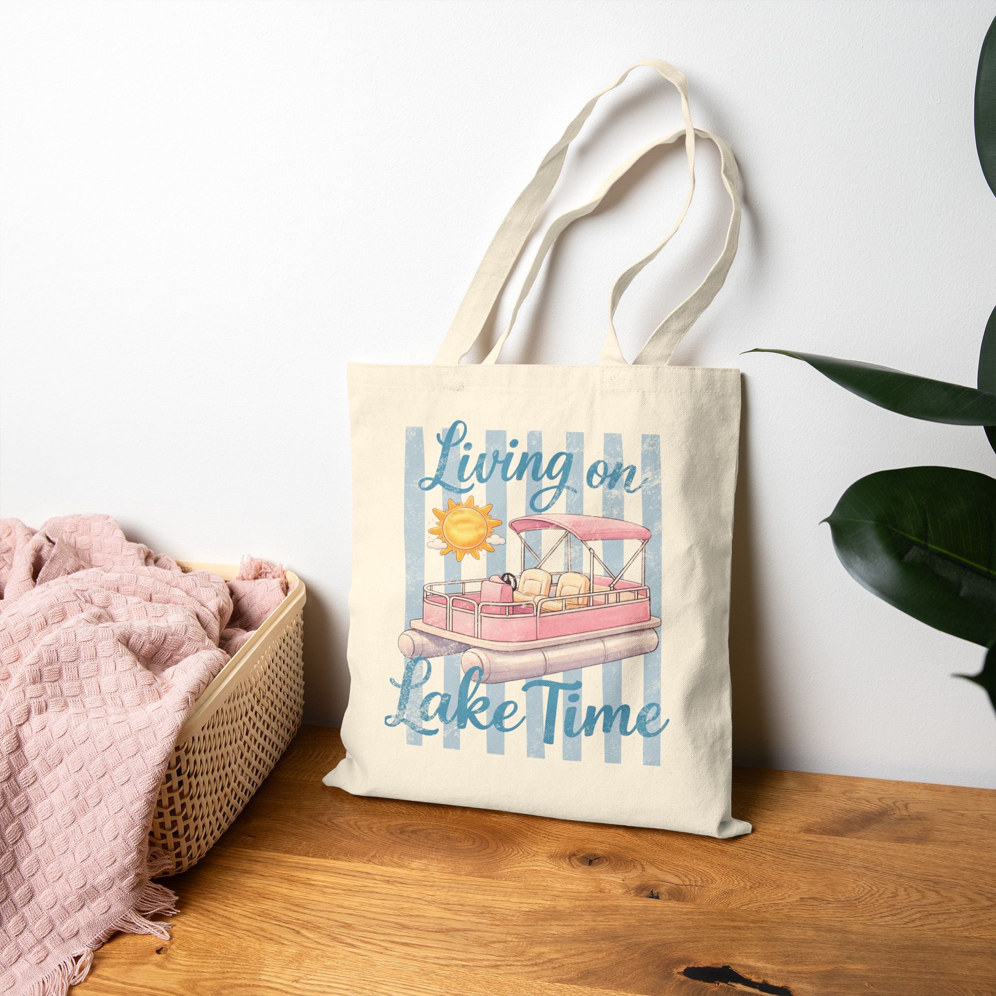 "Living on Lake Time" Tote Bag