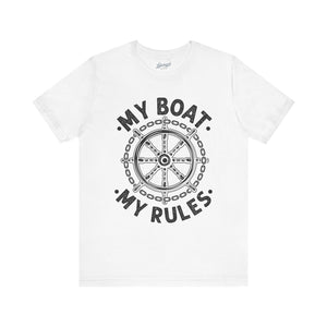 My Boat My Rules Graphic Tee: Captain Wheel Shirt for Boaters