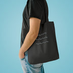 Embroidered Wave Pattern Tote Bag