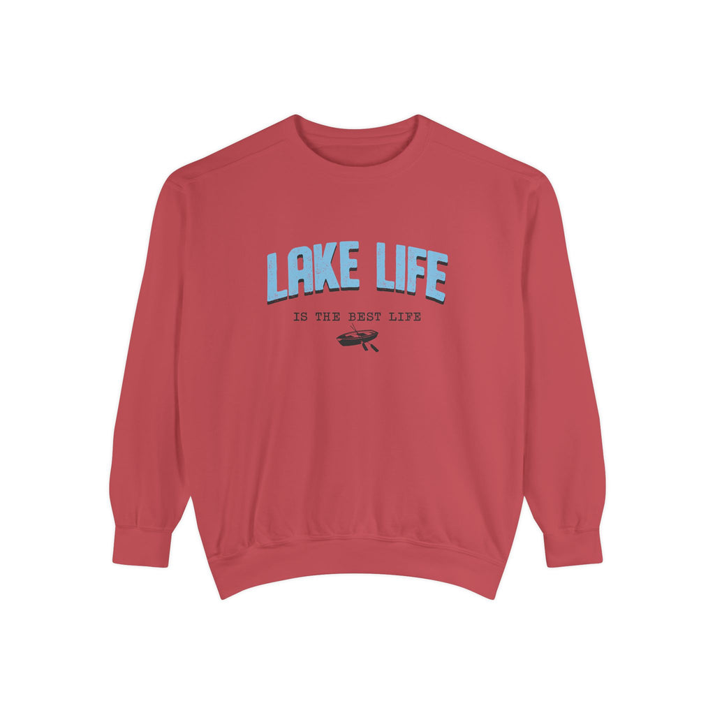 Lake Life Cozy Crewneck with Embroidered Canoe Detail