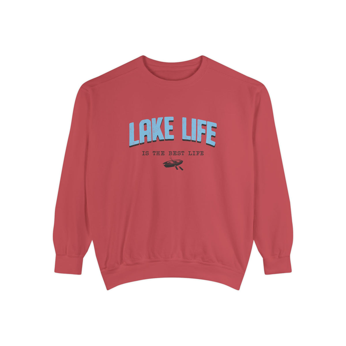 Lake Life Cozy Crewneck with Embroidered Canoe Detail