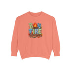 Bonfire Season Pullover with Hand-Drawn Flame Graphic