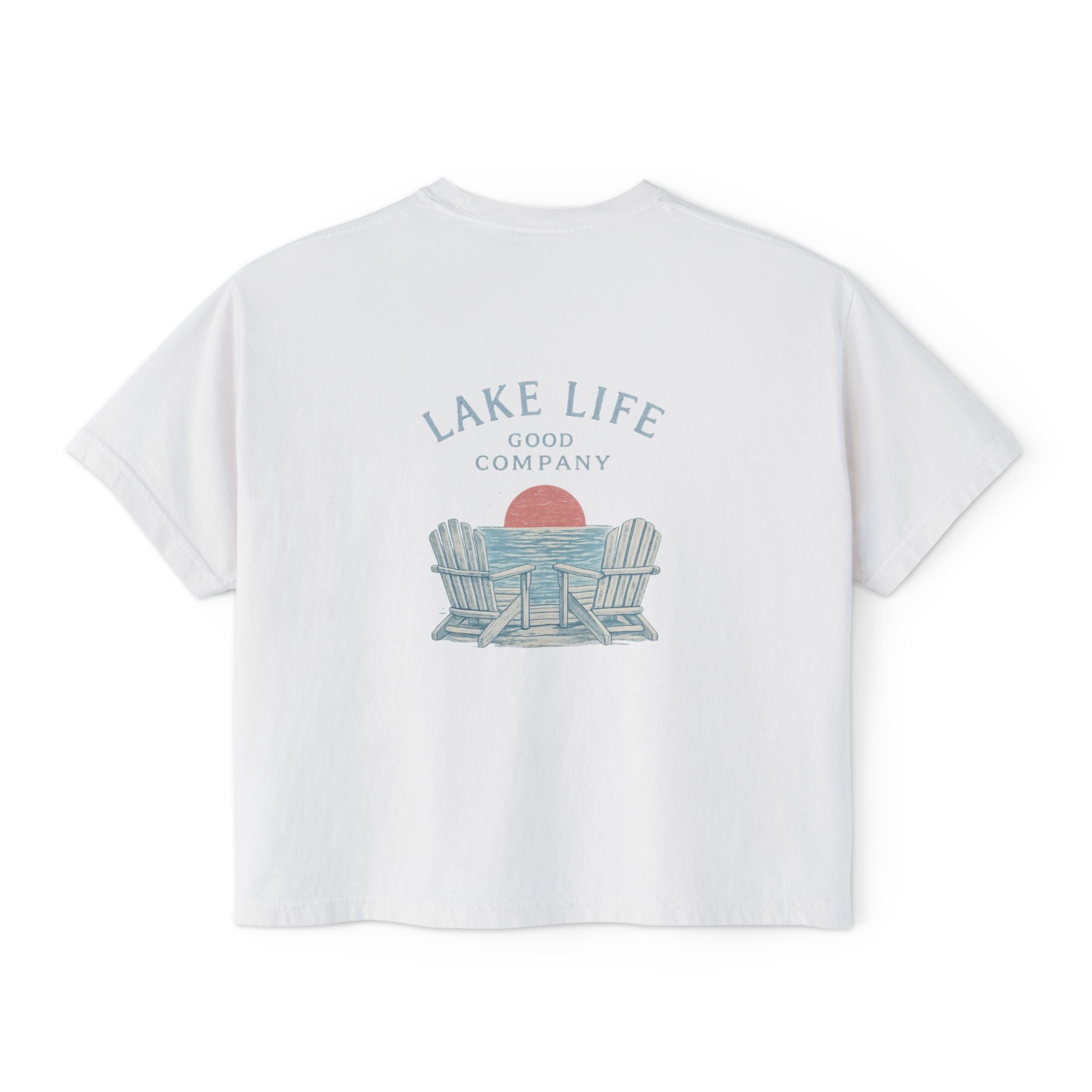 "Lake Life Good Company" Front & Back Cropped T-Shirt