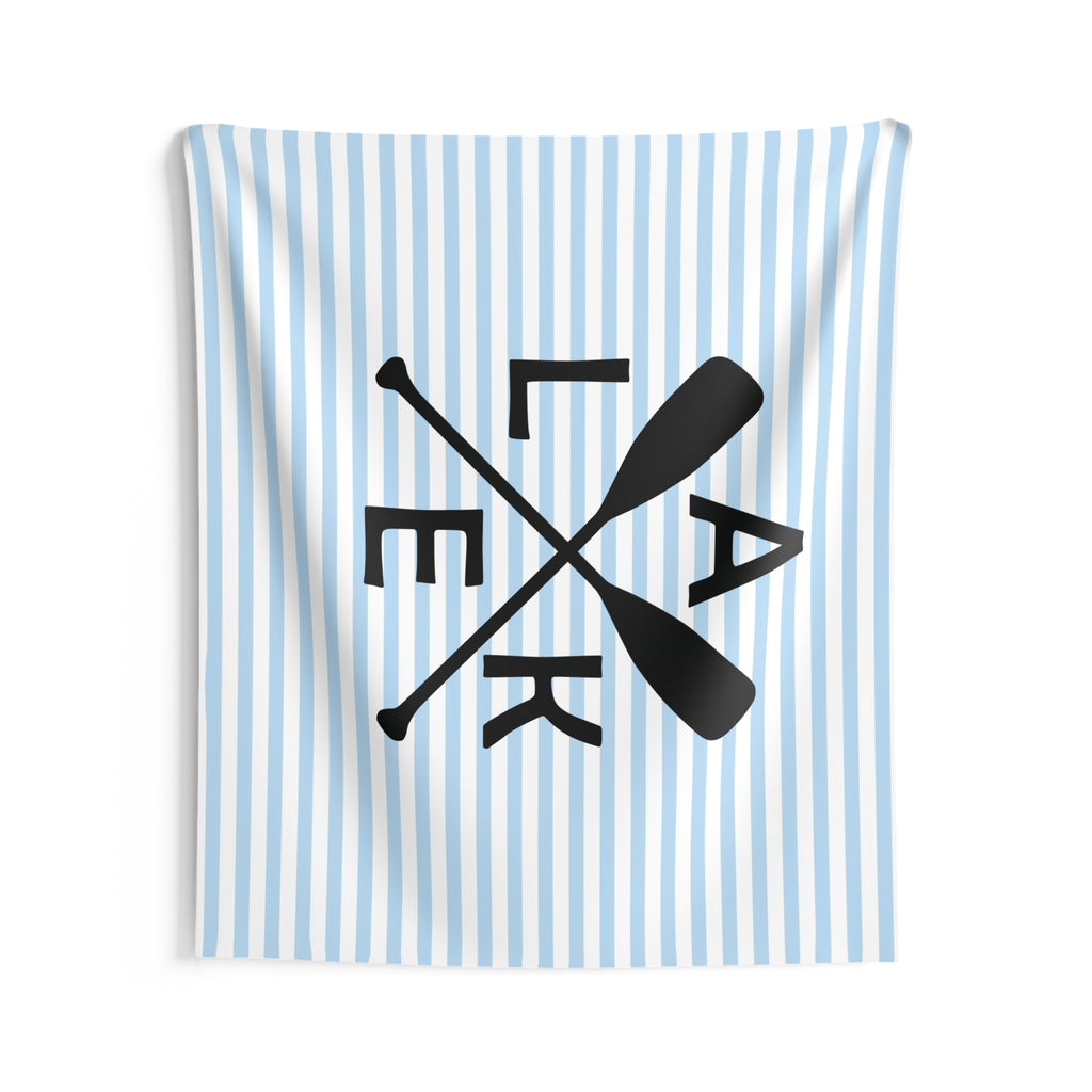 Rowing Oars & Blue Stripes Tapestry