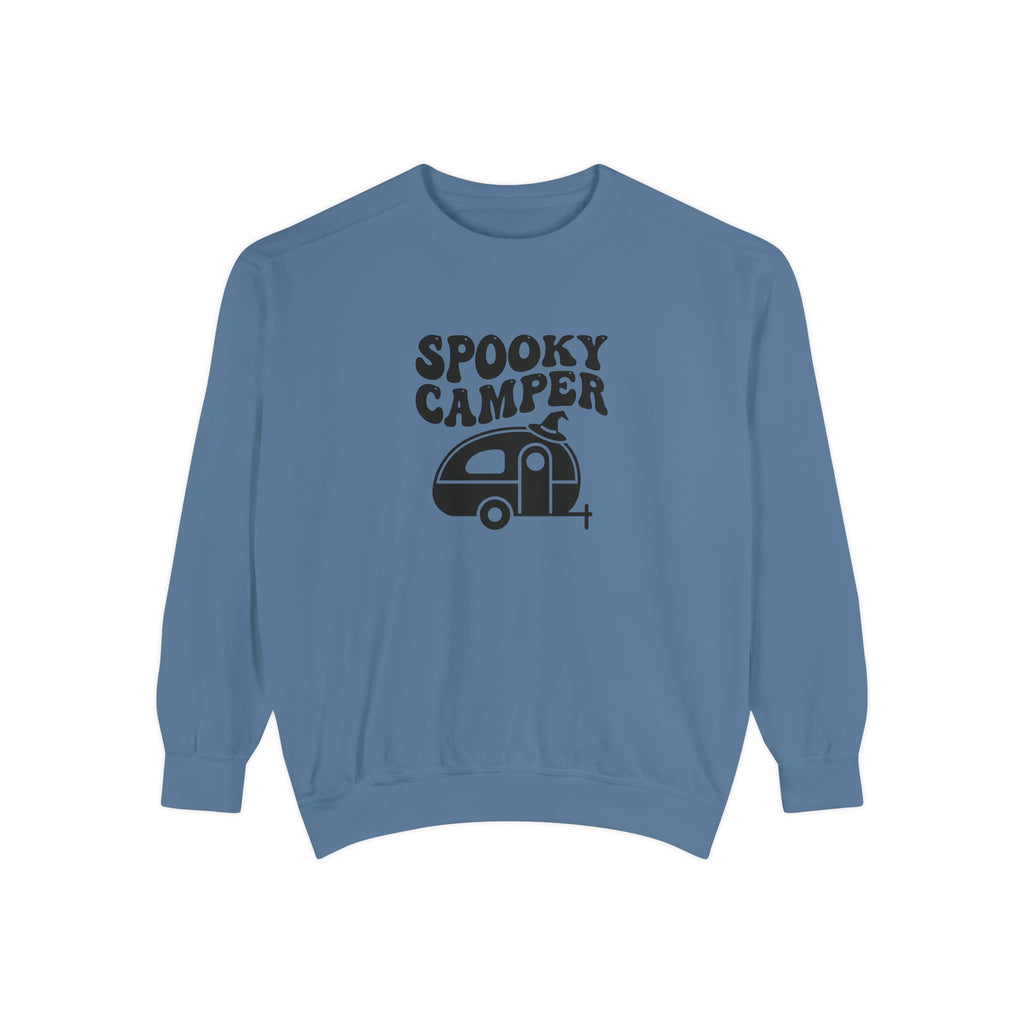 Spooky Camper Sweatshirt: Retro Trailer Halloween Pullover