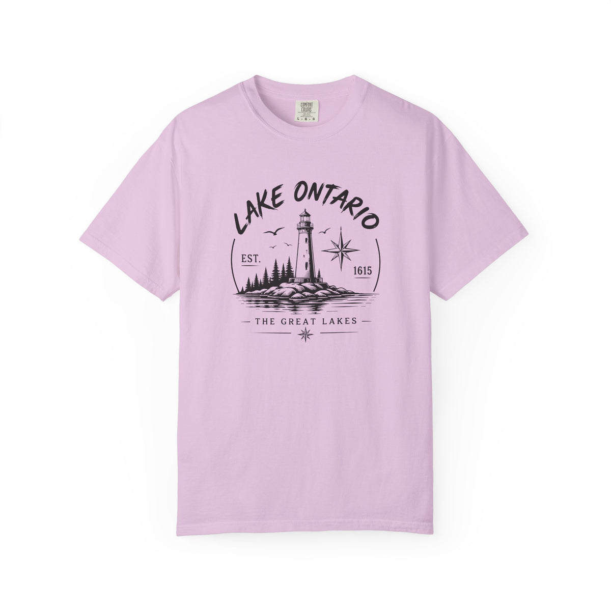 Lake Ontario Lighthouse Tee, Vintage Great Lakes Nautical Print