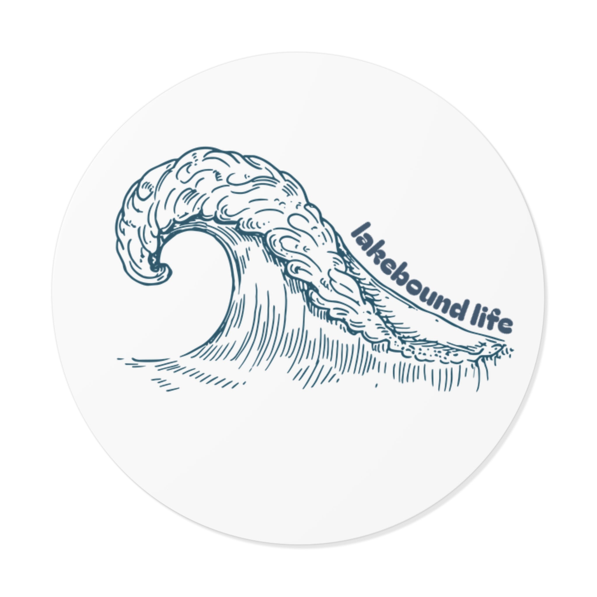 Lakebound Life Wave Round Sticker