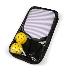 Pastel Stripe Pickleball Paddle Set with Balls & Bag