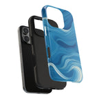 Blue Wave Tough Phone Case: Ocean Abstract Protective Cover