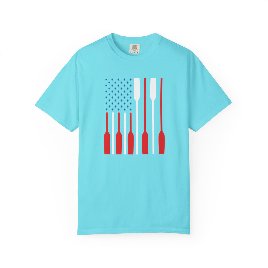 Rowing Oars American Flag T-Shirt