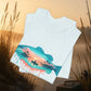 Sunset Fishing Tee — Dripping Fish Sunset Graphic T-Shirt
