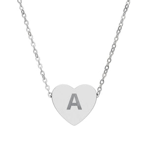 Engraved Heart Necklace: Personalized Initial Pendant