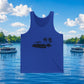 Pontoon Boat Tank Top — Lakeside Palm Shore Graphic Tank