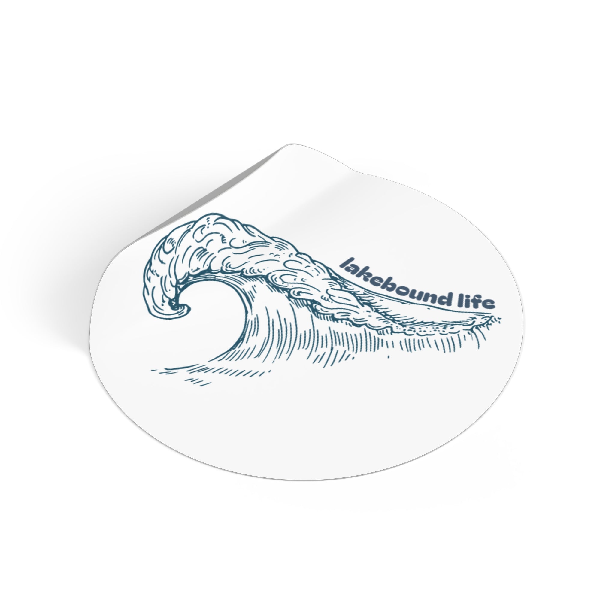 Lakebound Life Wave Round Sticker