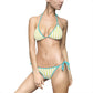 Striped Lemon Yellow Triangle Bikini — Women's Tie-Side Swimwear