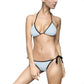 Gingham Tie-Side Bikini — Light Blue Triangle Swimsuit